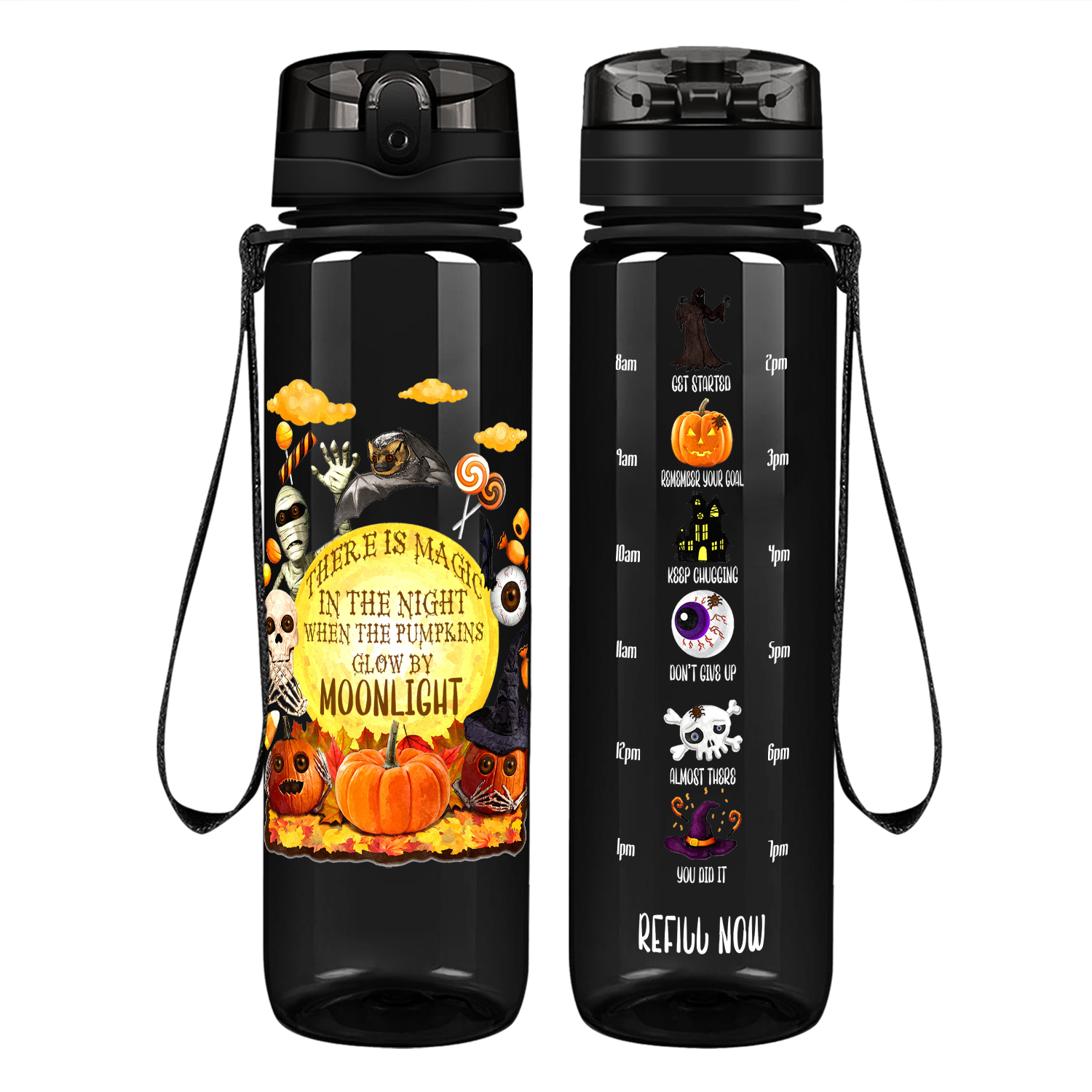 There is Magic in the Night on 32 oz Motivational Tracking Water Bottle