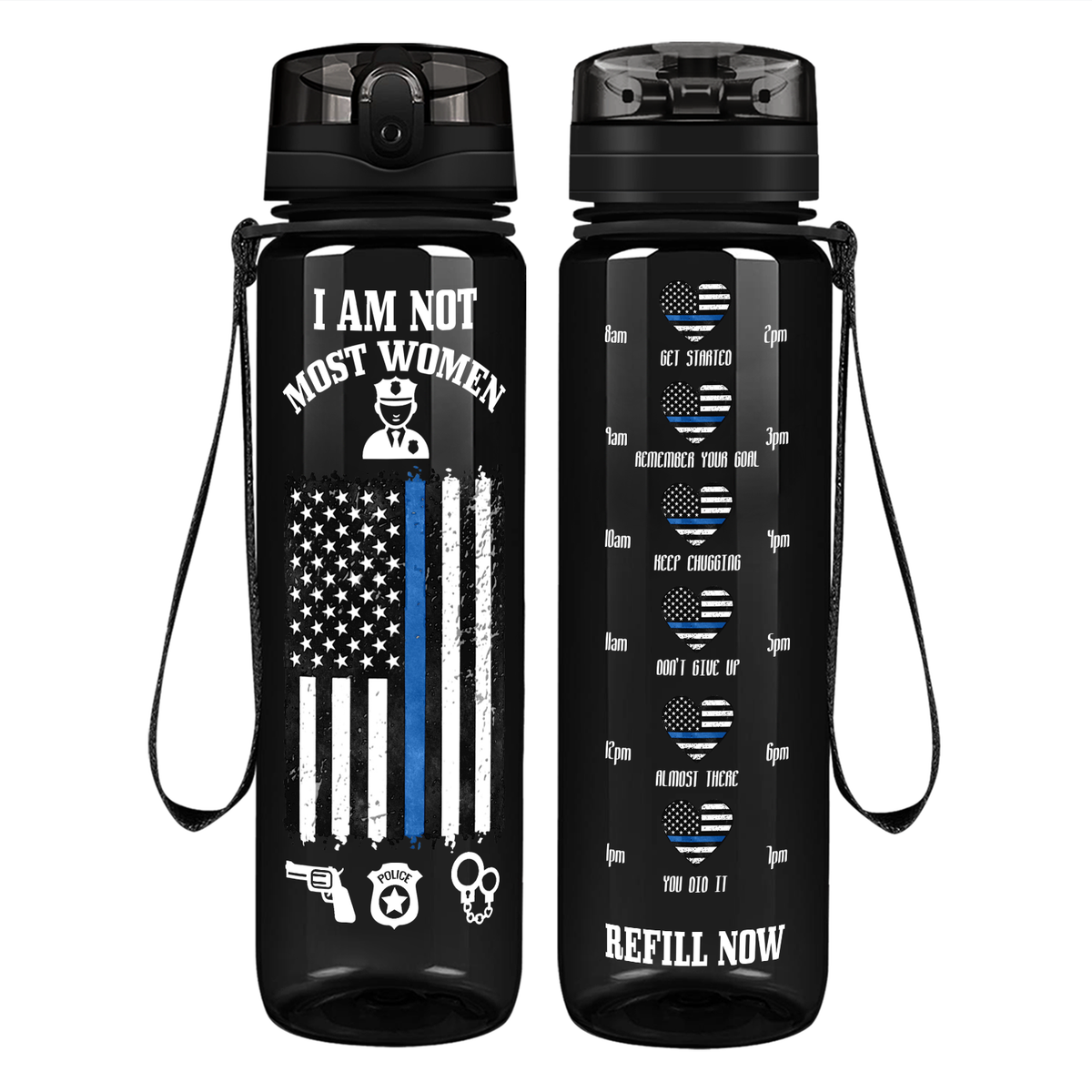 I Am Not Most Women on 32 oz Motivational Tracking Water Bottle