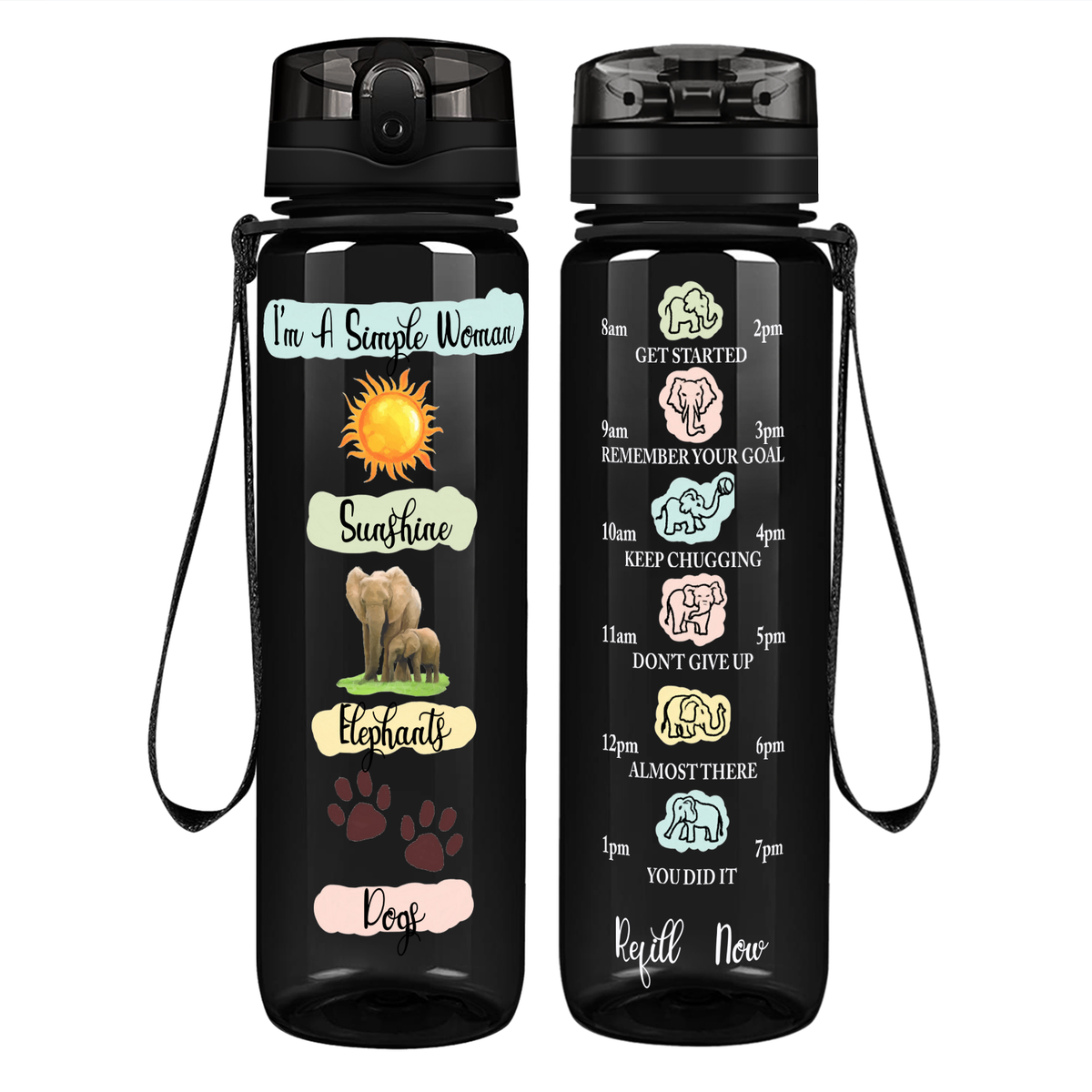 I'm a Simple Woman on 32 oz Motivational Tracking Water Bottle