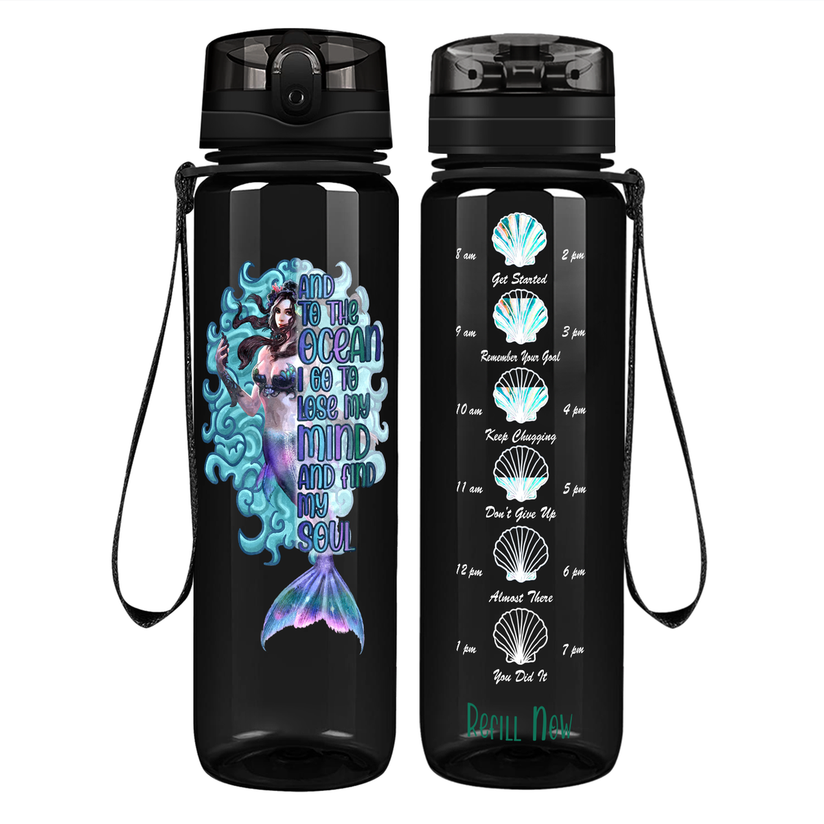 Find My Soul on 32 oz Motivational Tracking Water Bottle