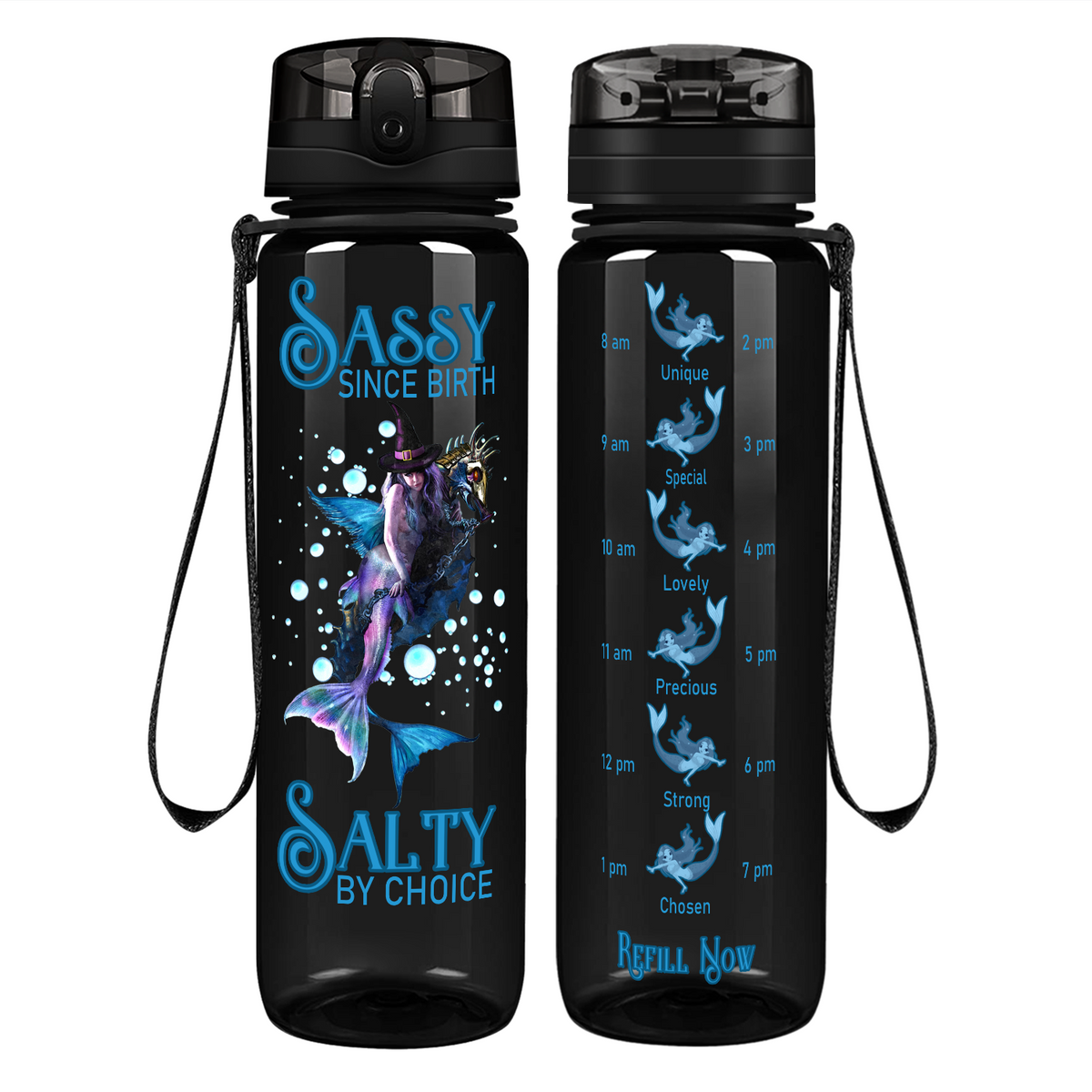 Salty By Choice on 32 oz Motivational Tracking Water Bottle