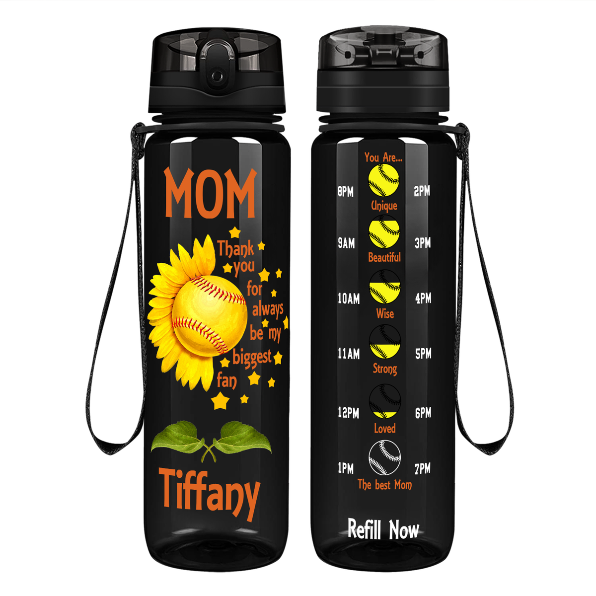 Thank you for Always be my Biggest Fan on 32 oz Motivational Tracking Water Bottle