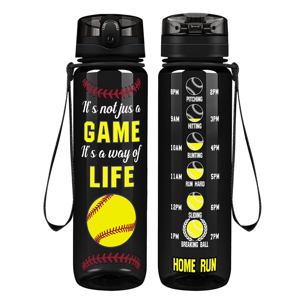 It's Not Just a Game It's a Way of Life on 32 oz Motivational Tracking Water Bottle