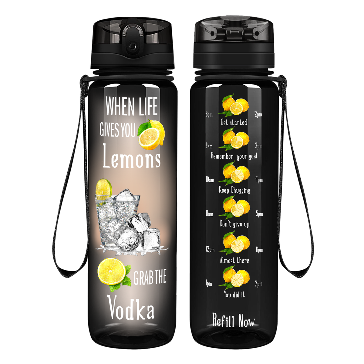 Grab the Vodka on 32 oz Motivational Tracking Water Bottle