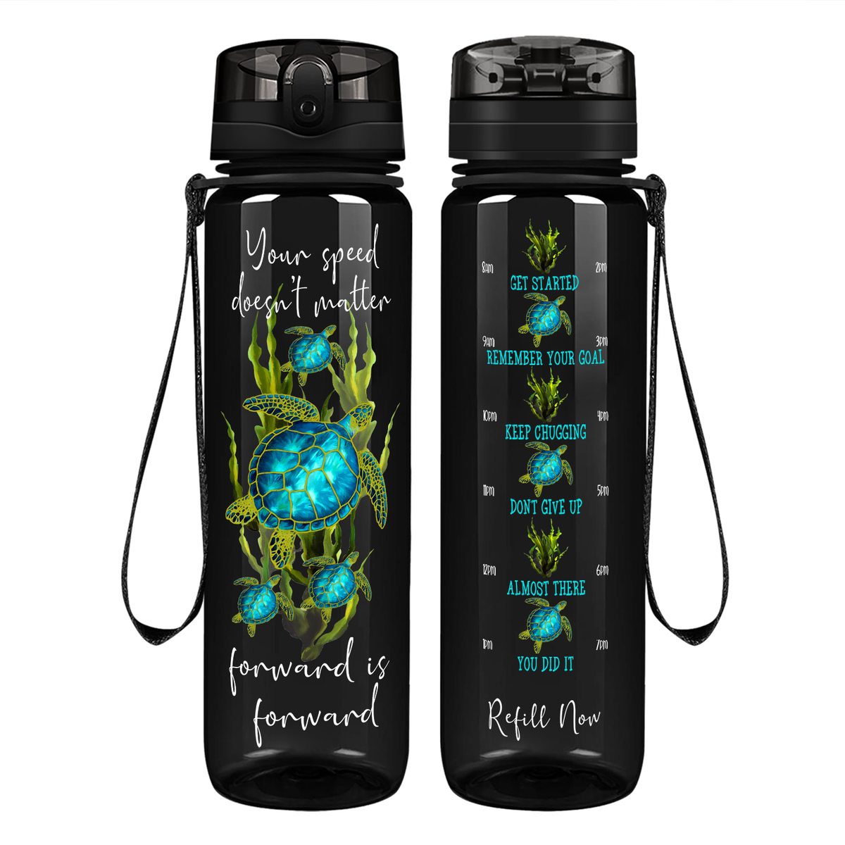 Your Speed Doesn't Matter Forward Is Forward on 32 oz Motivational Tracking Water Bottle