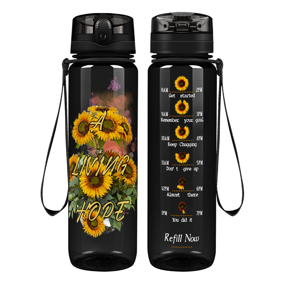 A Living Hope on 32 oz Motivational Tracking Water Bottle
