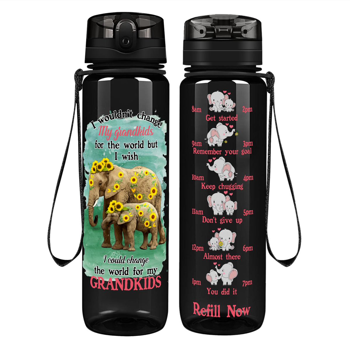Change The World for My Grandkids on 32 oz Motivational Tracking Water Bottle