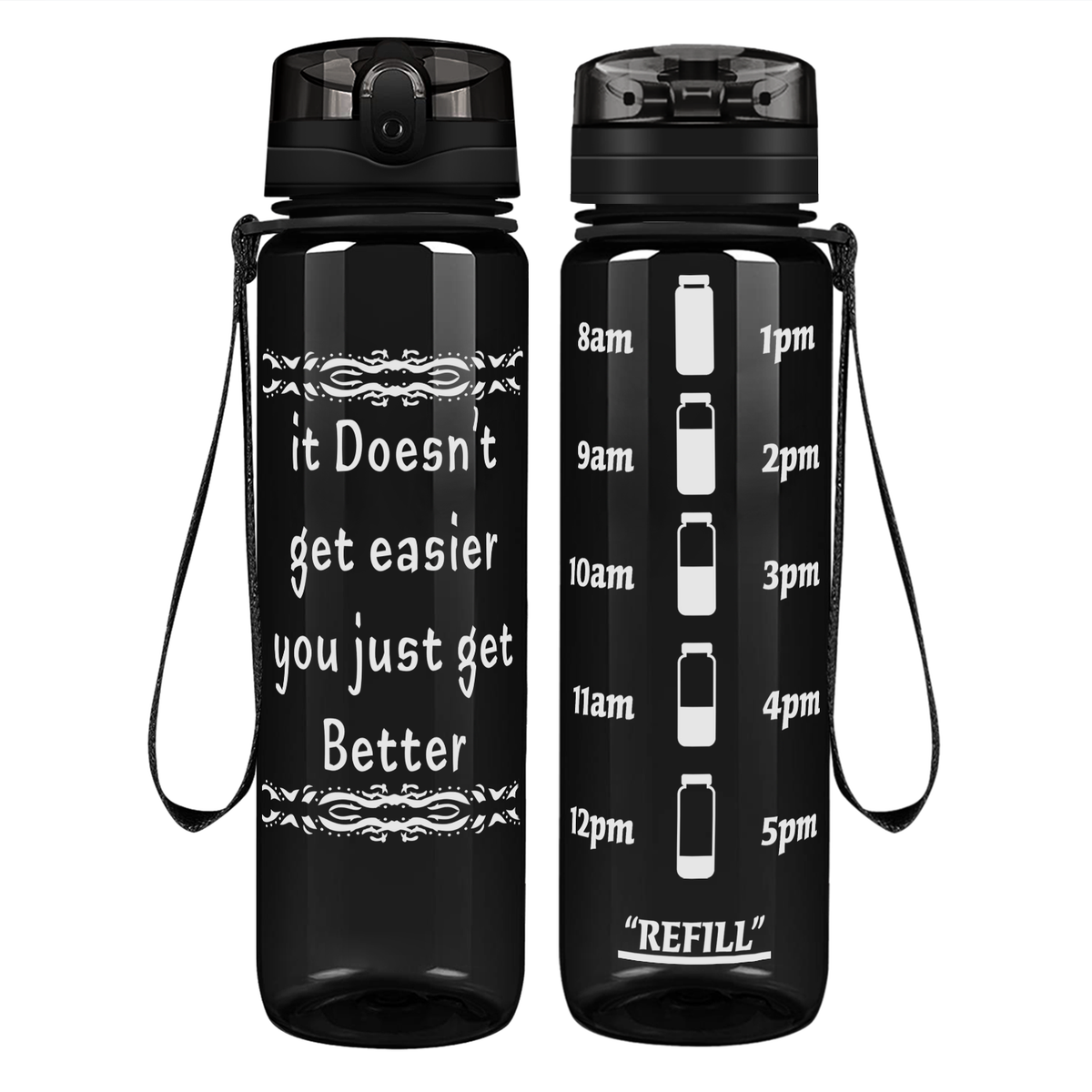 You Just Get Better on 32 oz Motivational Tracking Water Bottle