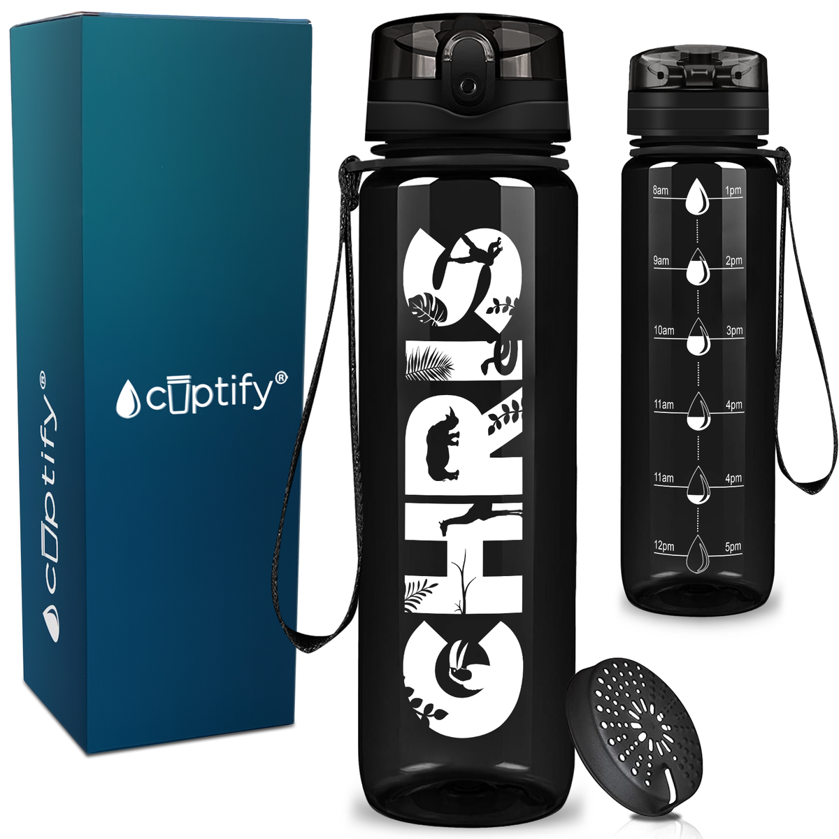 Personalized Safari Animals Kids Water Bottle