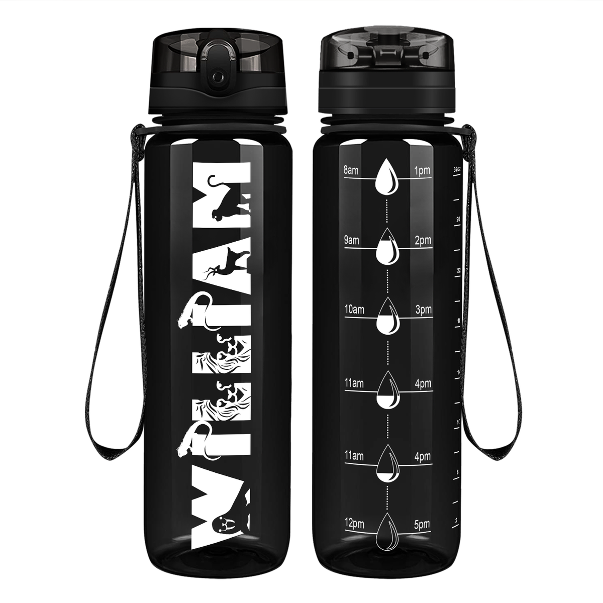 Cuptify Kids Personalized on Black Motivational Tracking Water Bottle