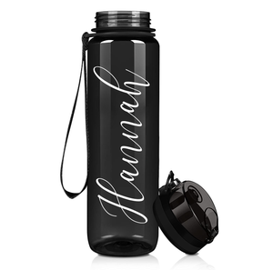 Cuptify Personalized Black Gloss 32 oz Water Bottle