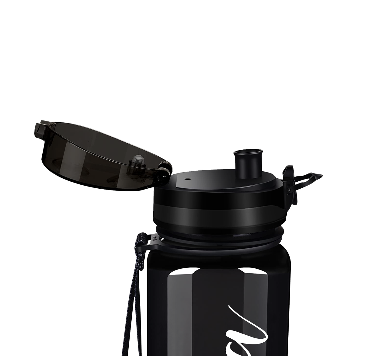 Black 32 oz Personalized Motivational Tracking Water Bottle