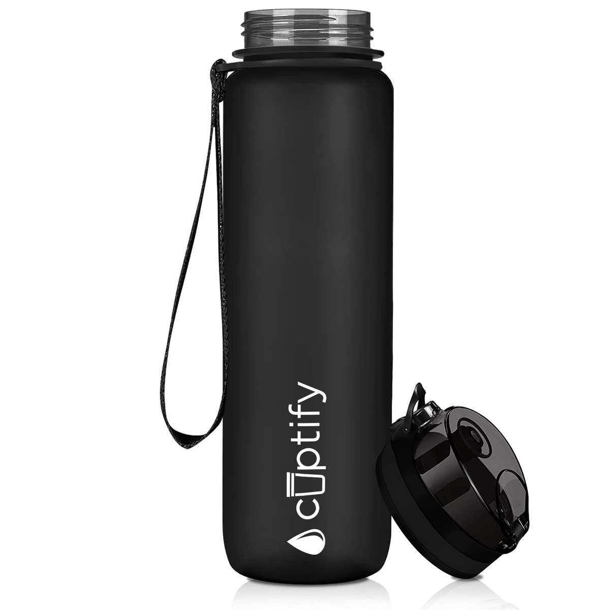 Cuptify Black Frosted 32 oz Water Bottle
