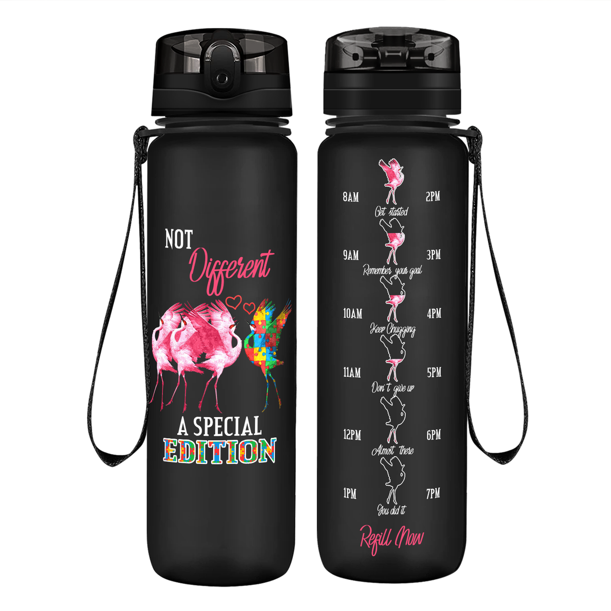 Not Different A Special Edition Autism on 32 oz Motivational Tracking Water Bottle