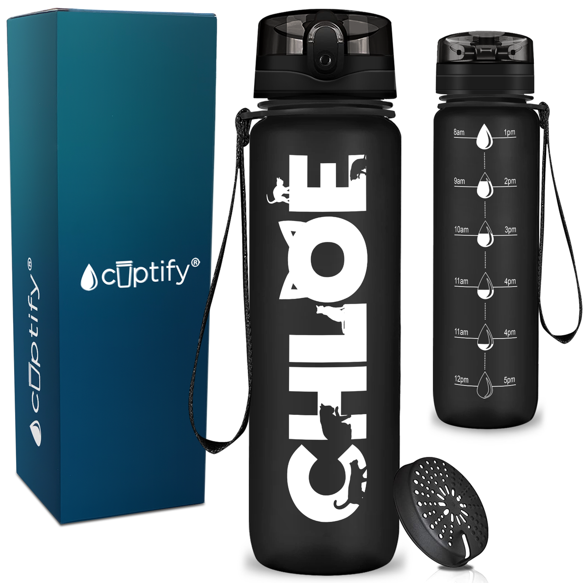 Personalized Cat Kids Water Bottle