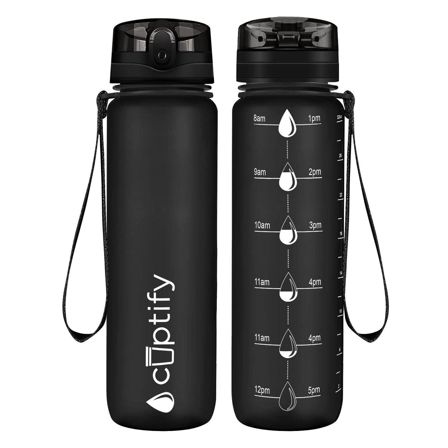 Cuptify Black Frosted Water Bottle