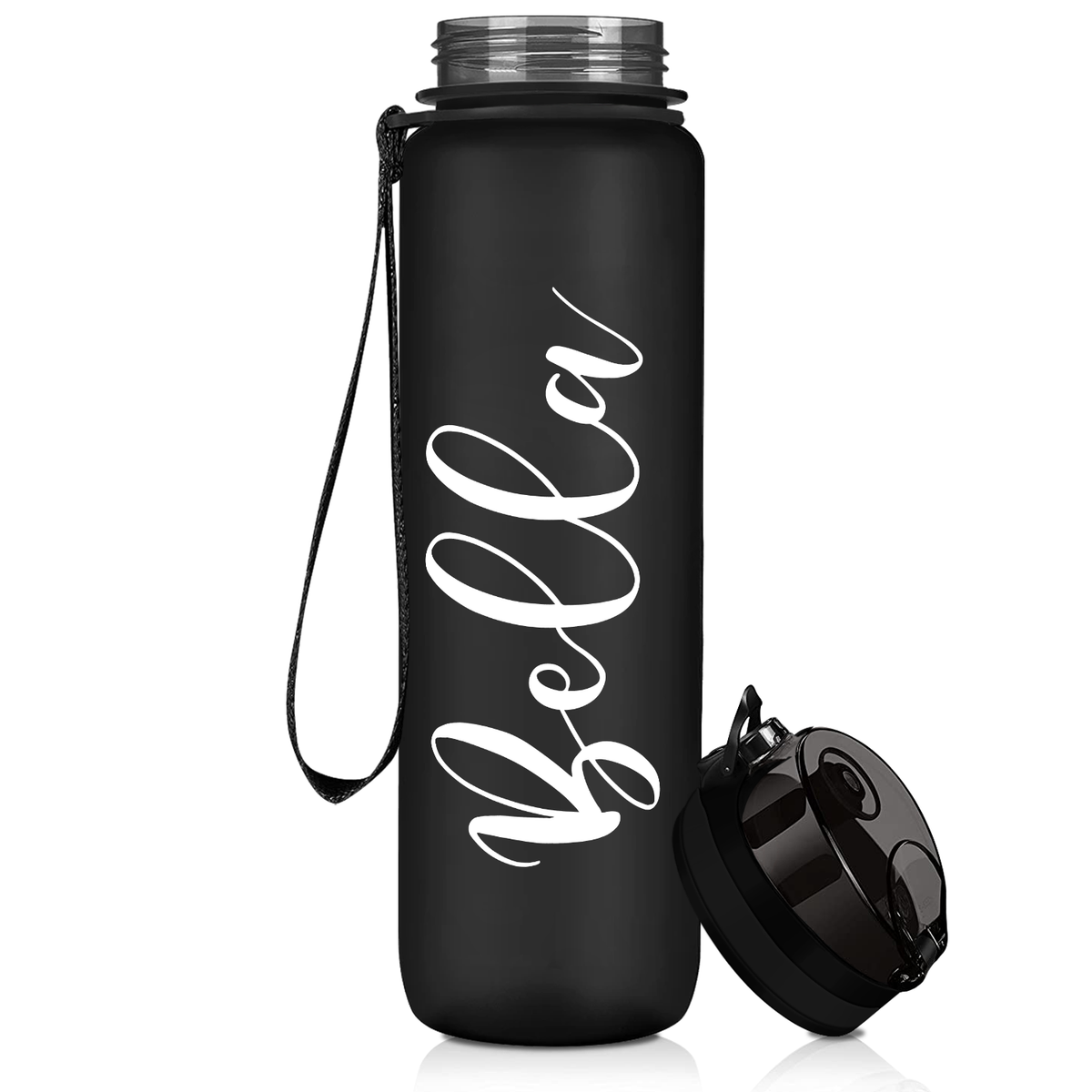 Personalized Black Frosted 32 oz Water Bottle