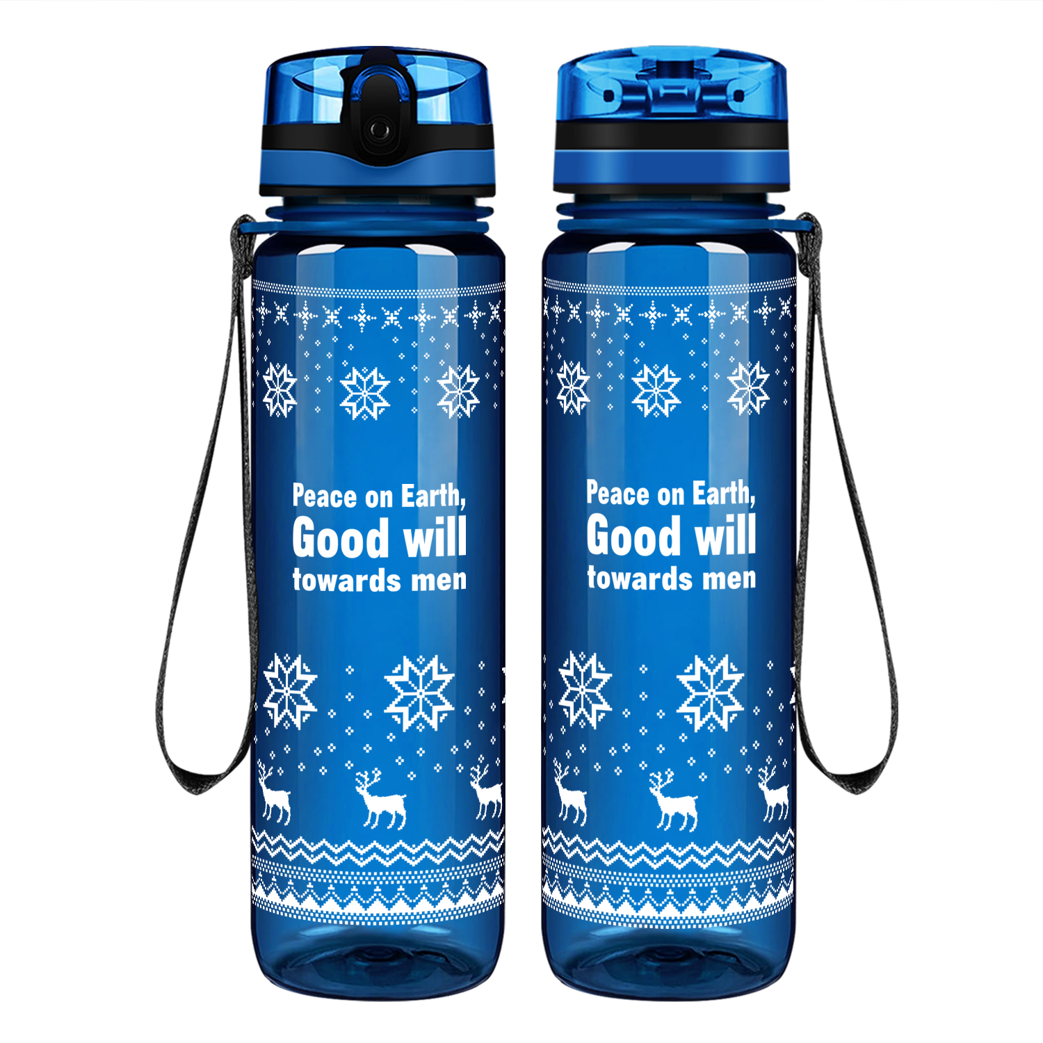 Peace on Earth Good Will Towards Men Motivational Tracking Water Bottle