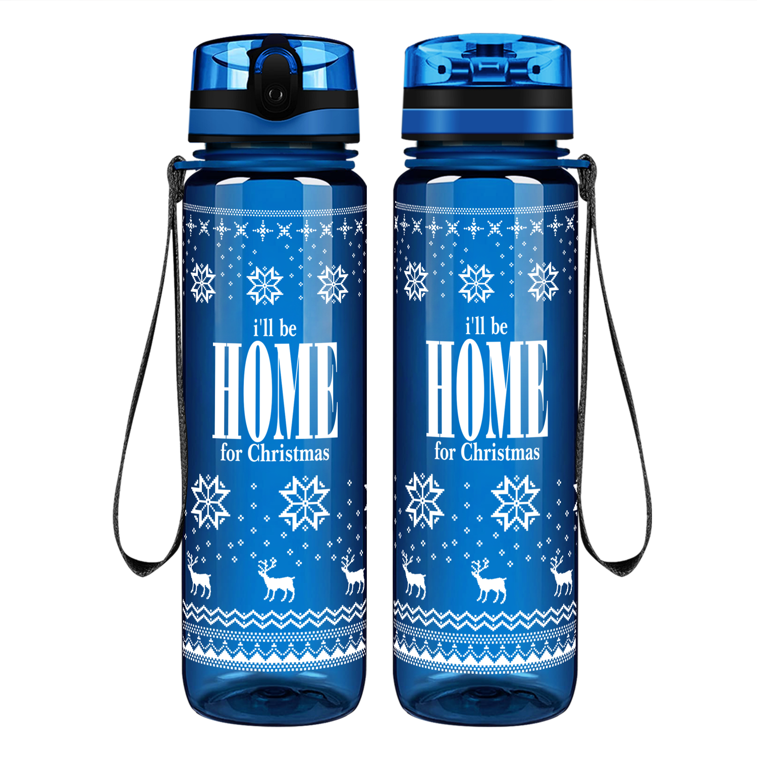 I'll be home for Christmas Motivational Tracking Water Bottle