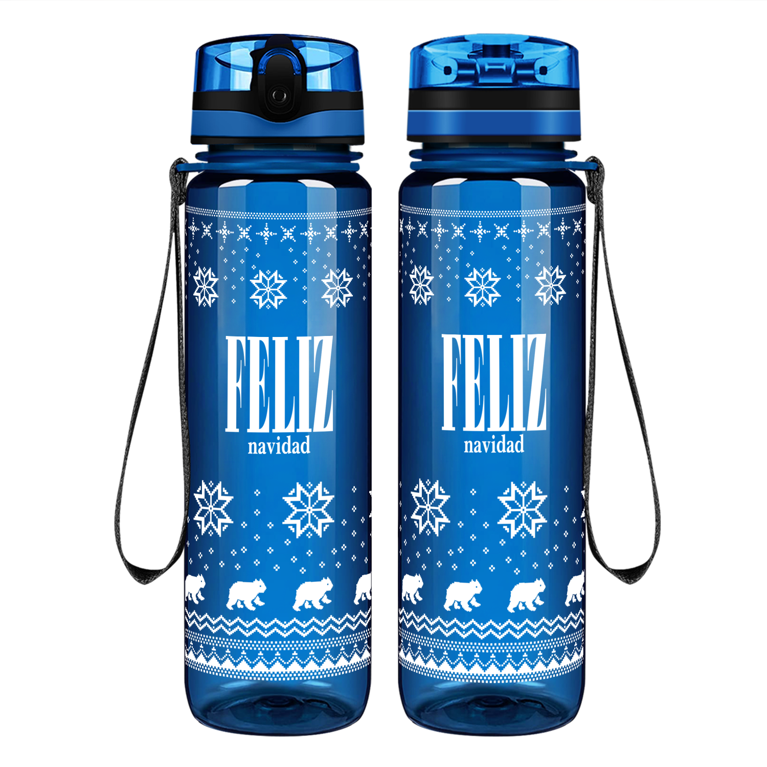 Feliz Navidad Motivational Tracking Water Bottle