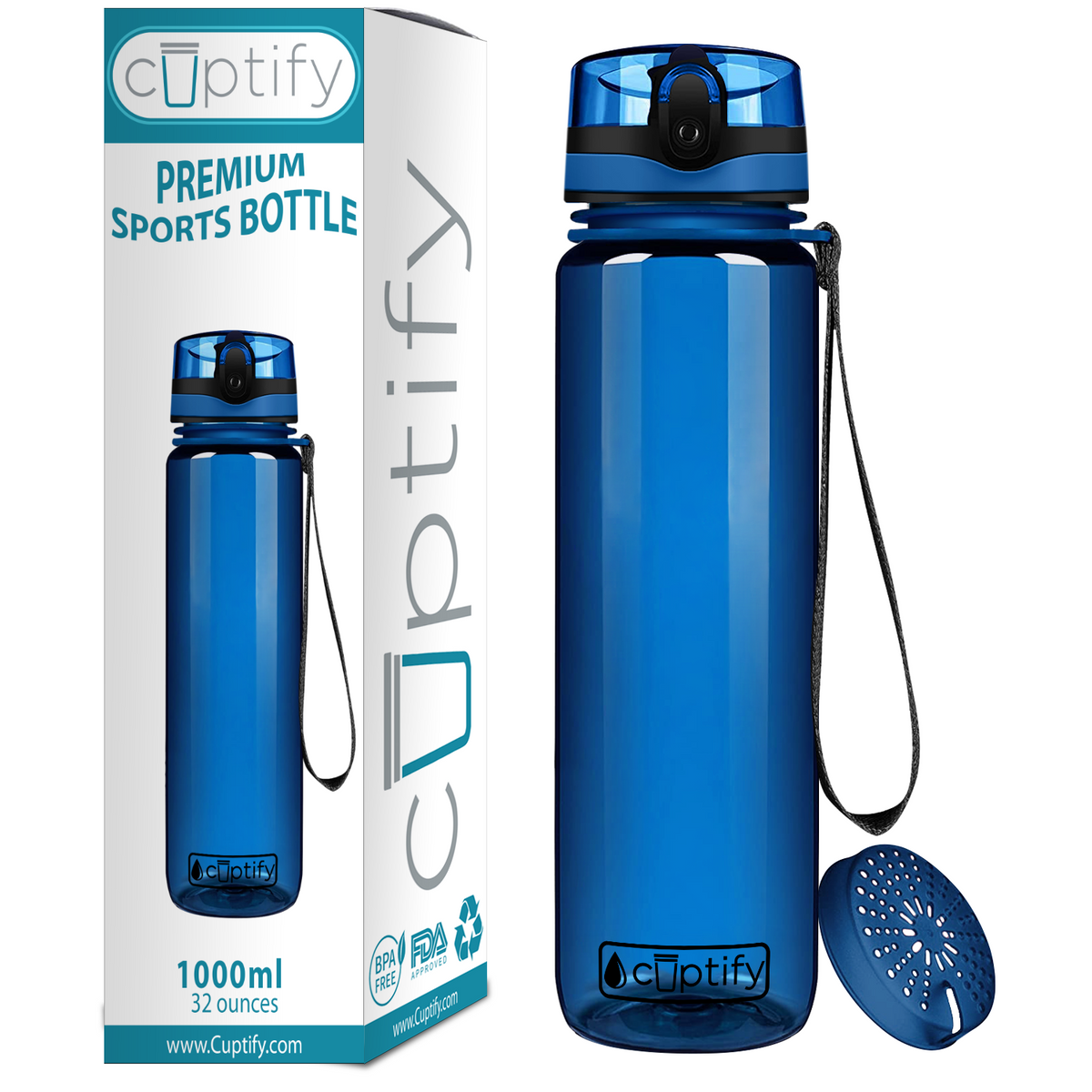 Cuptify Blue 32 oz Water Bottle