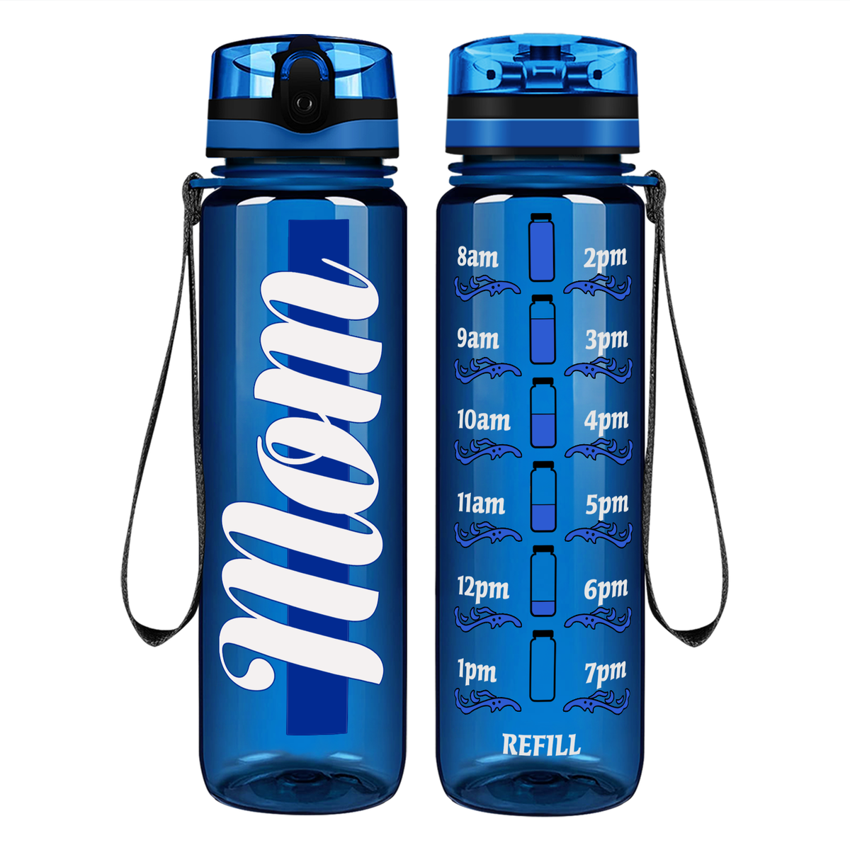 Police Mom on 32 oz Motivational Tracking Water Bottle