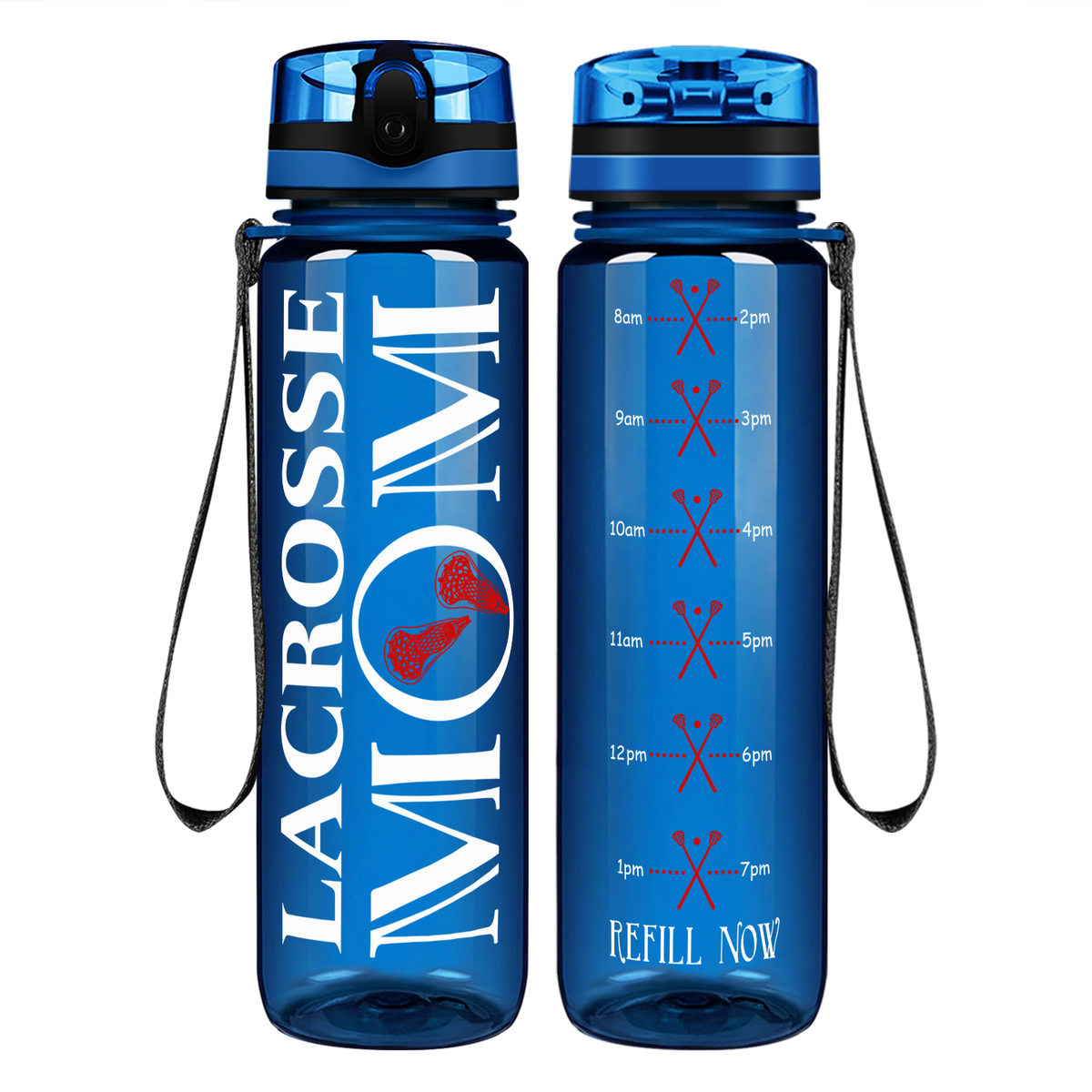 Lacrosse Mom on 32 oz Motivational Tracking Water Bottle