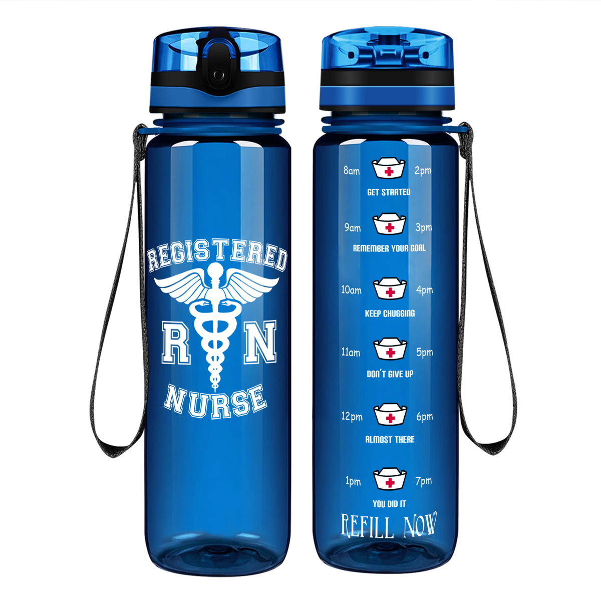 RN Nurse on 32oz Motivational Tracking Water Bottle