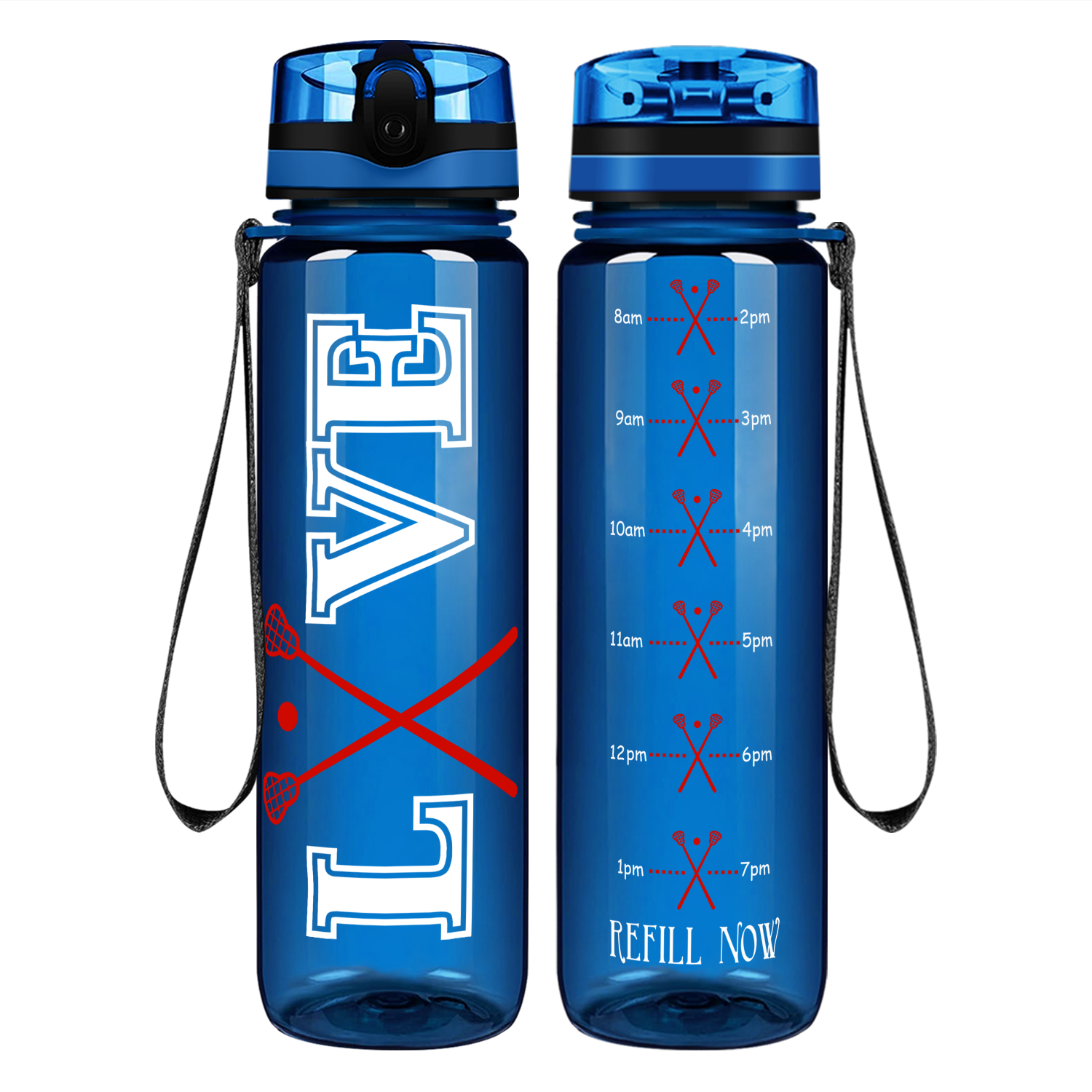 Lacrosse Love on 32 oz Motivational Tracking Water Bottle