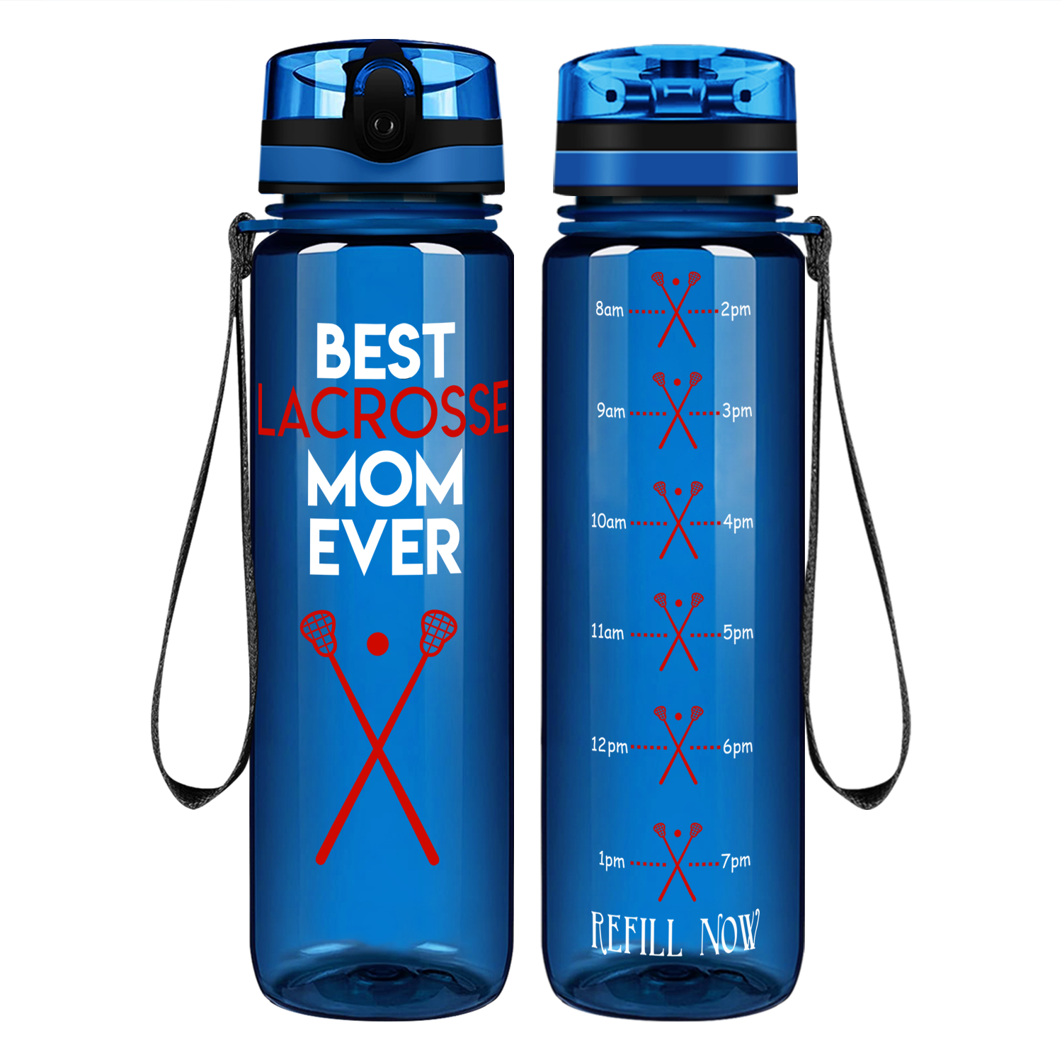 Best Lacrosse Mom Ever on 32 oz Motivational Tracking Water Bottle