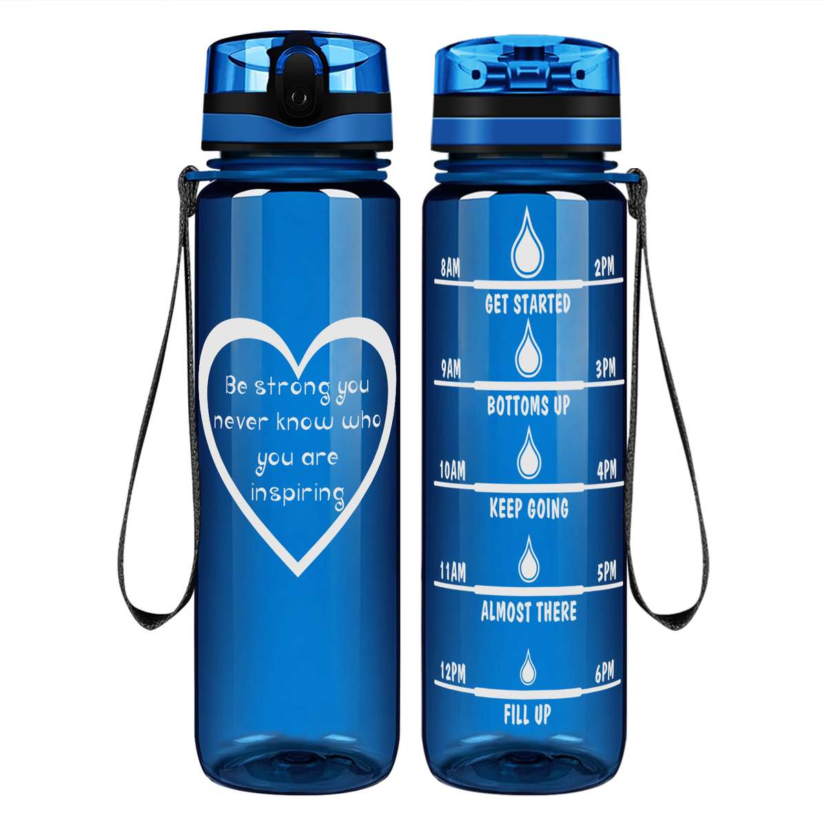 Heart You Are Inspiring on 32 oz Motivational Tracking Water Bottle