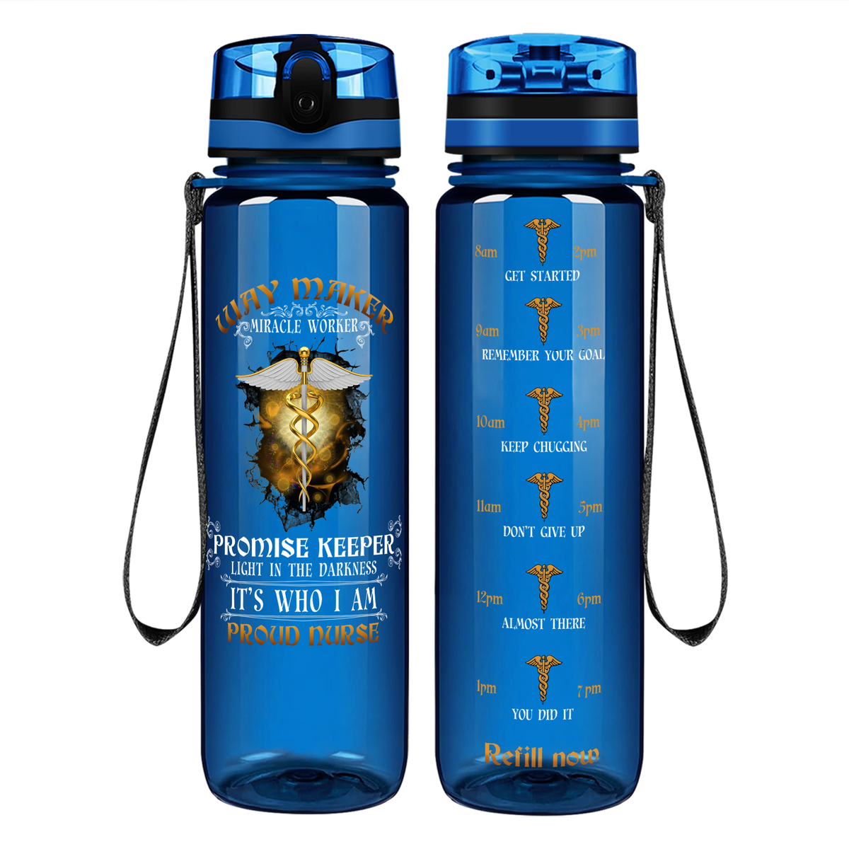 Miracle Worker on 32oz Motivational Tracking Water Bottle