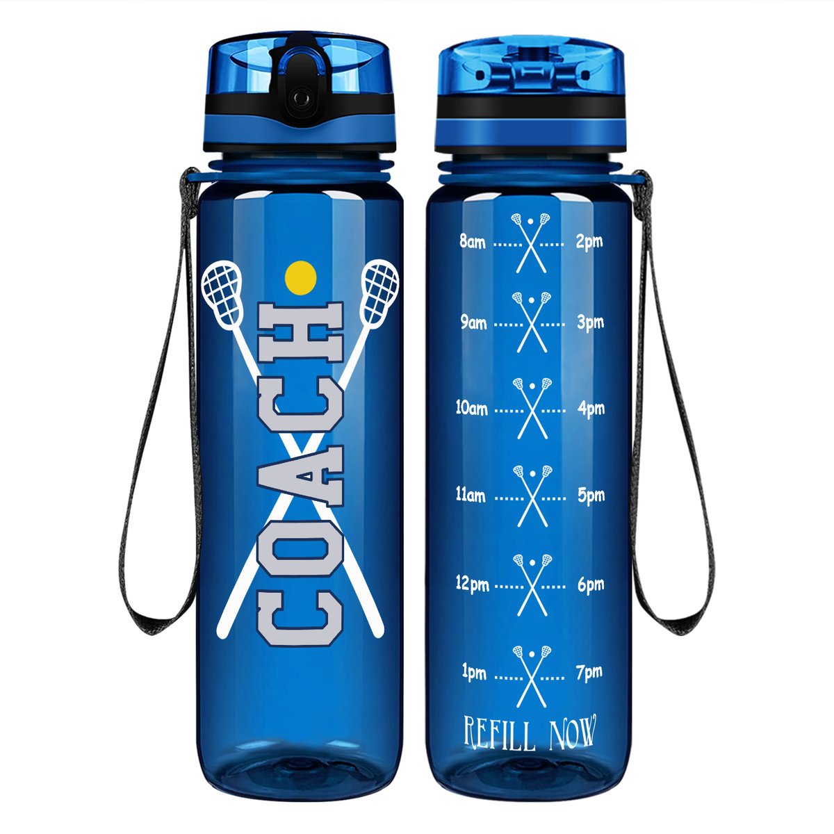 Lacrosse Coach on 32 oz Motivational Tracking Water Bottle