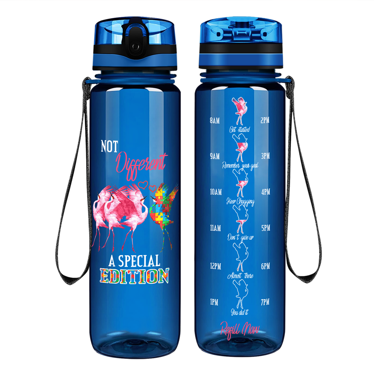 Not Different A Special Edition Autism on 32 oz Motivational Tracking Water Bottle