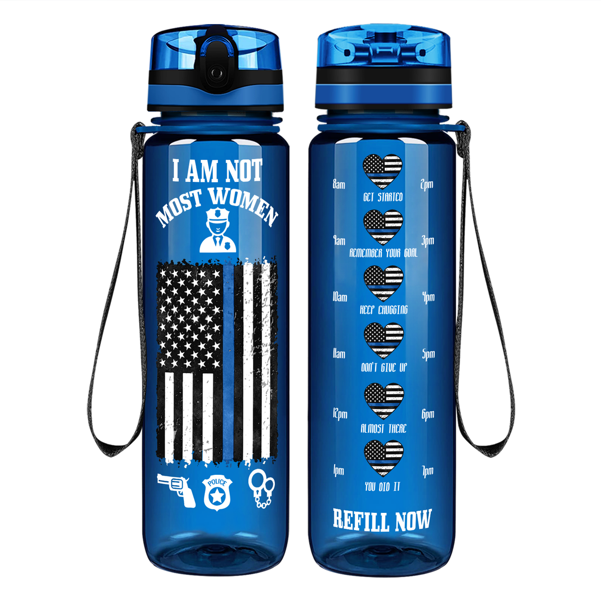 I Am Not Most Women on 32 oz Motivational Tracking Water Bottle