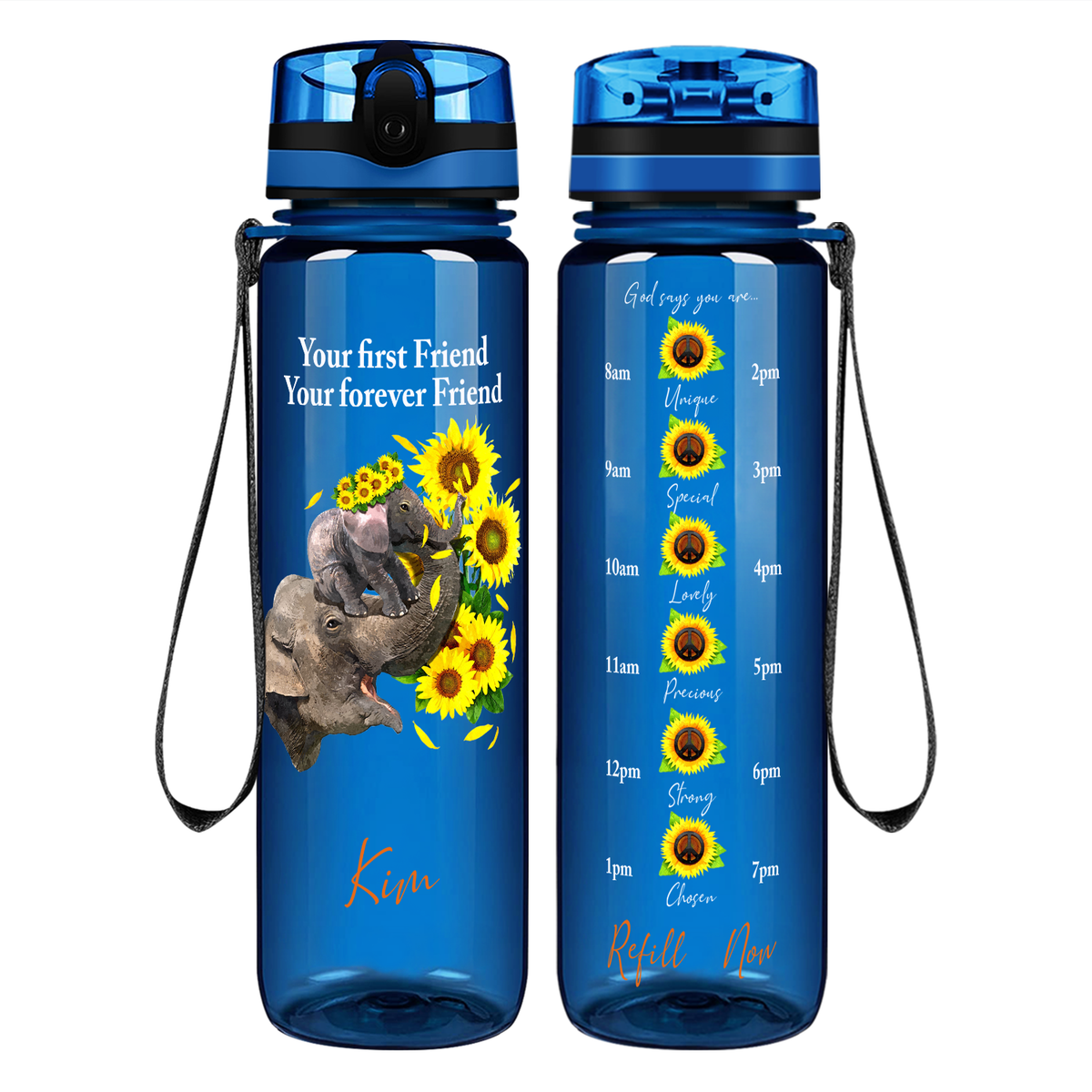 Personalized Your Forever Friend on 32 oz Motivational Tracking Water Bottle
