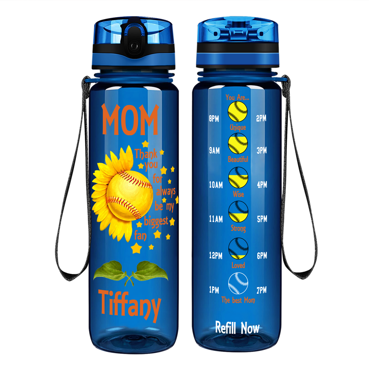 Thank you for Always be my Biggest Fan on 32 oz Motivational Tracking Water Bottle