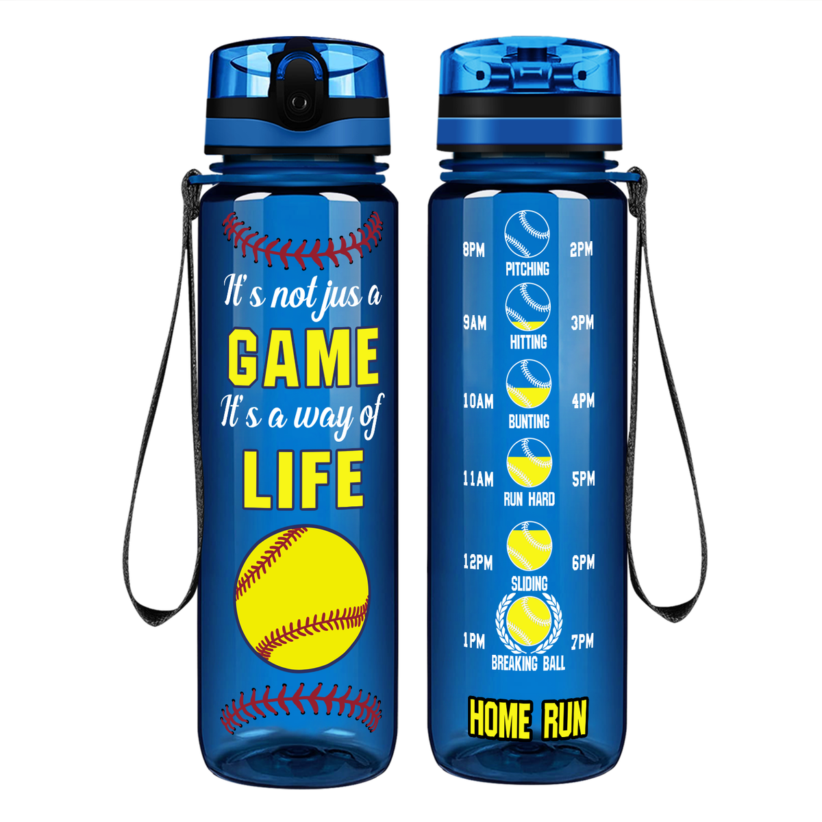 It's Not Just a Game It's a Way of Life on 32 oz Motivational Tracking Water Bottle