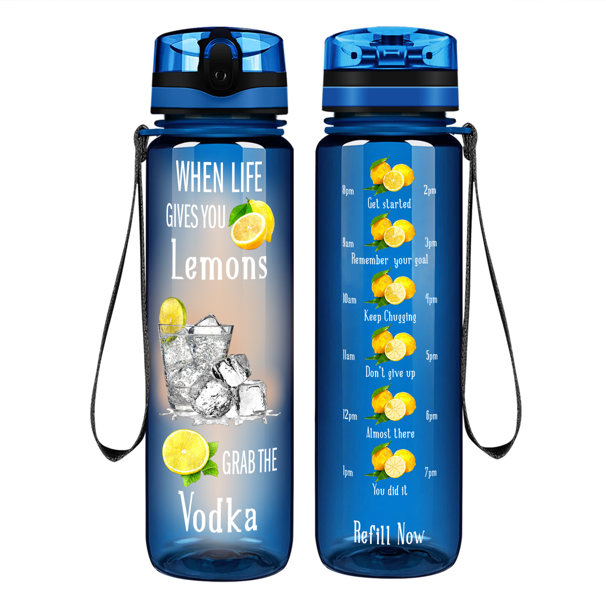 Grab the Vodka on 32 oz Motivational Tracking Water Bottle