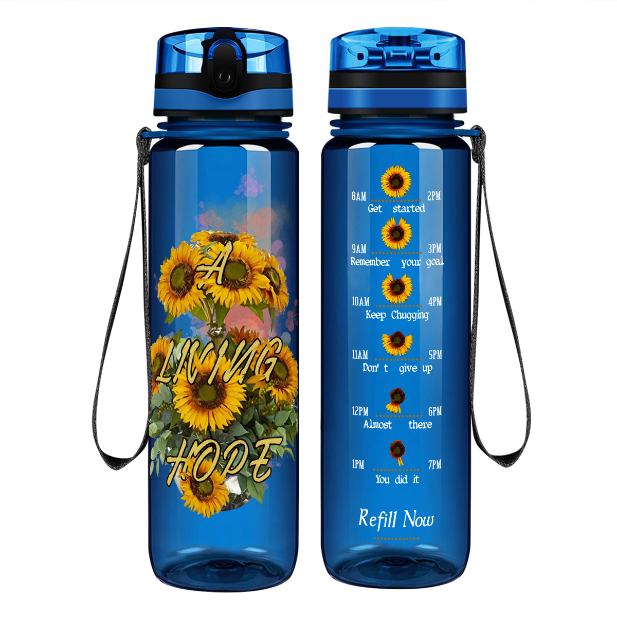 A Living Hope on 32 oz Motivational Tracking Water Bottle