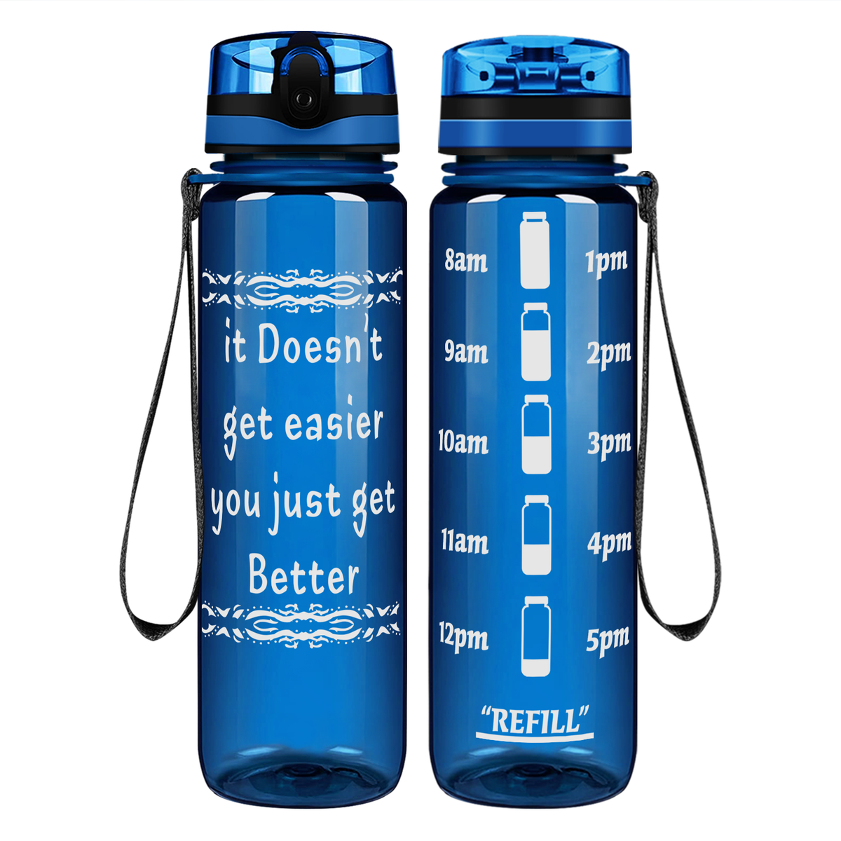 You Just Get Better on 32 oz Motivational Tracking Water Bottle