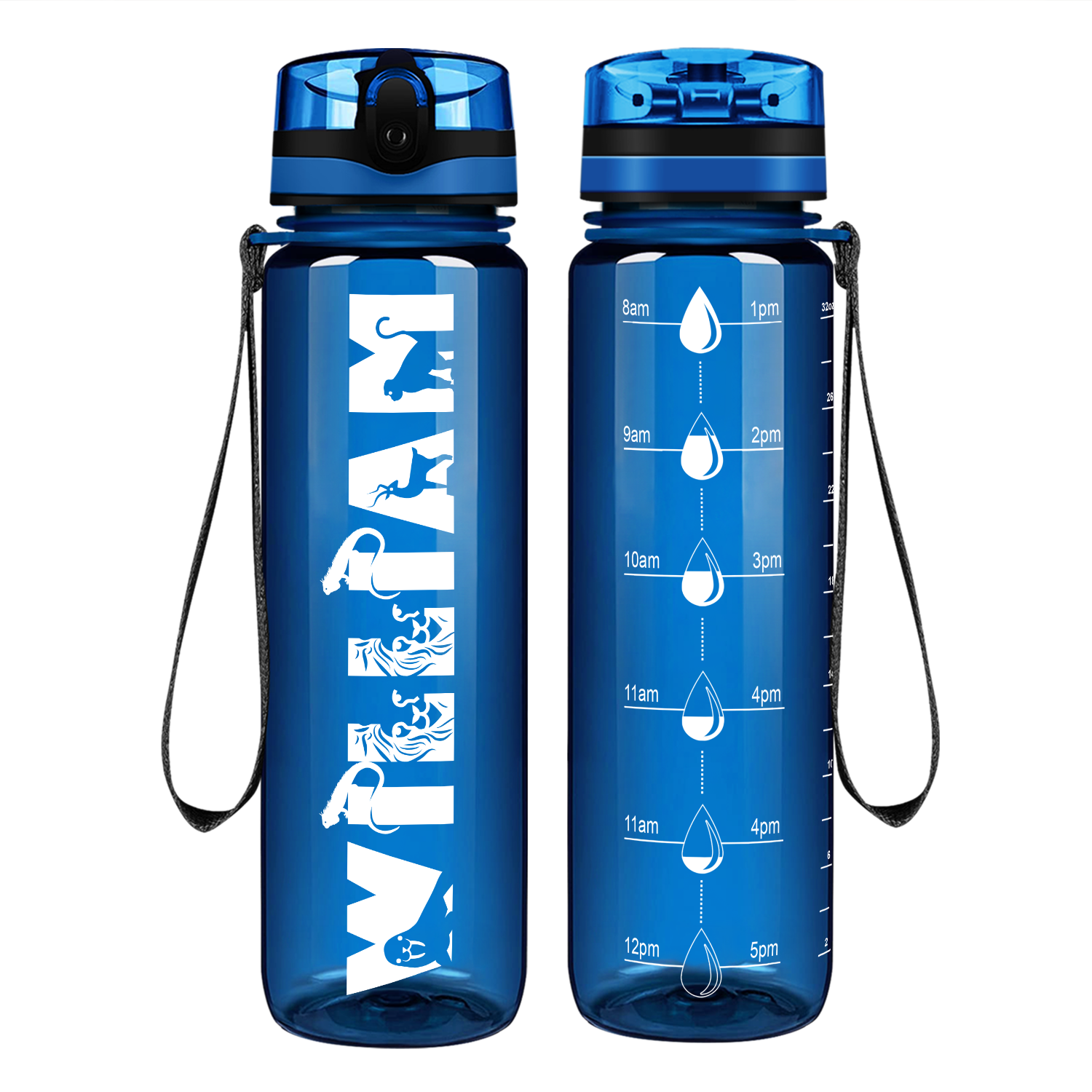 Cuptify Kids Personalized on Blue Motivational Tracking Water Bottle