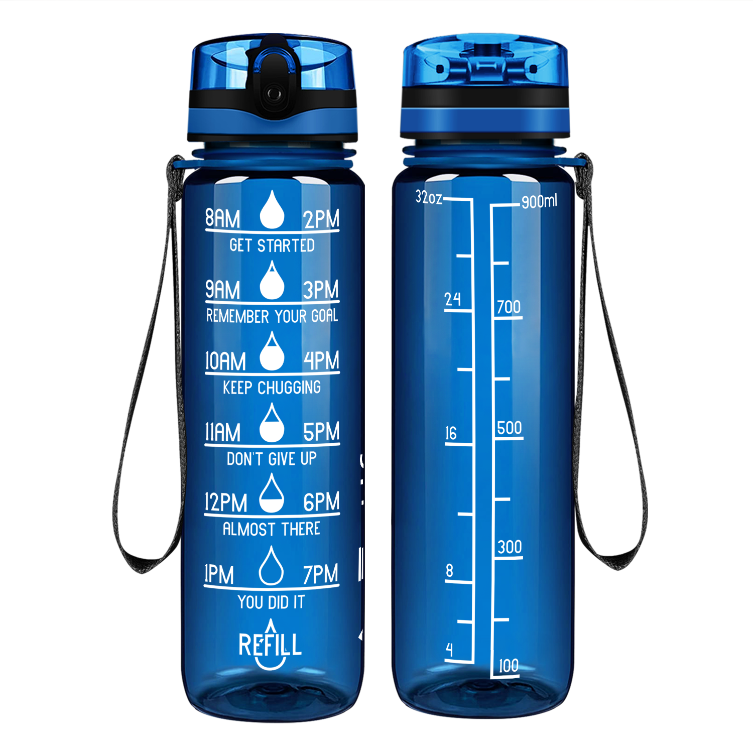 Cuptify Blue Gloss Motivational Water Bottle