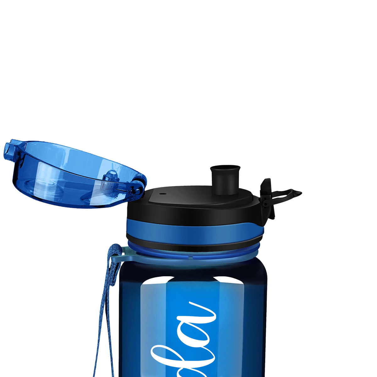 Blue 32 oz Personalized Motivational Tracking Water Bottle