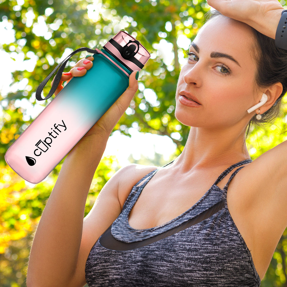 Cotton Candy Frosted 32 oz Hydration Tracker Water Bottle