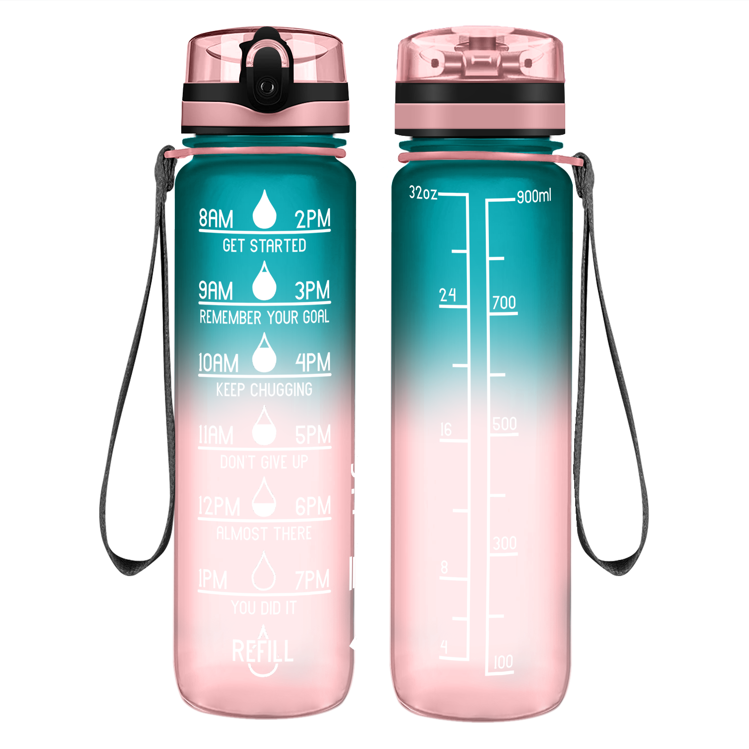Cuptify Cotton Candy Frosted Motivational Water Bottle