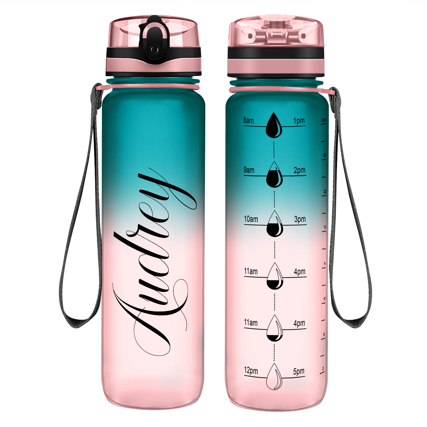 Cuptify Personalized Cotton Candy Frosted Water Bottle