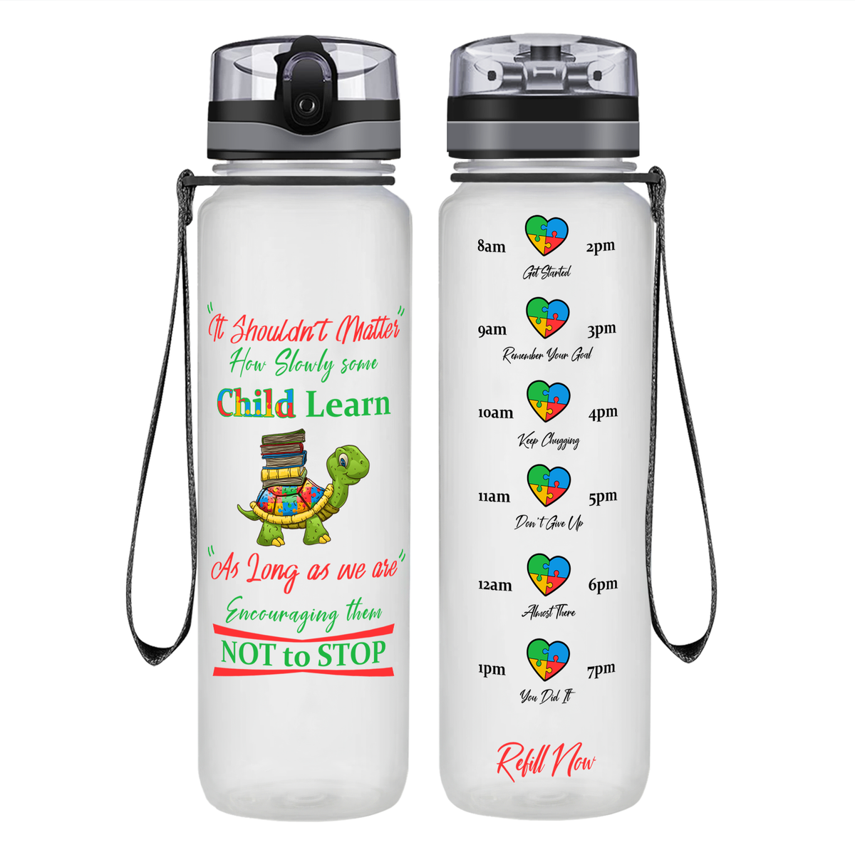 It Shouldn’t Matter on 32 oz Motivational Tracking Autism Water Bottle