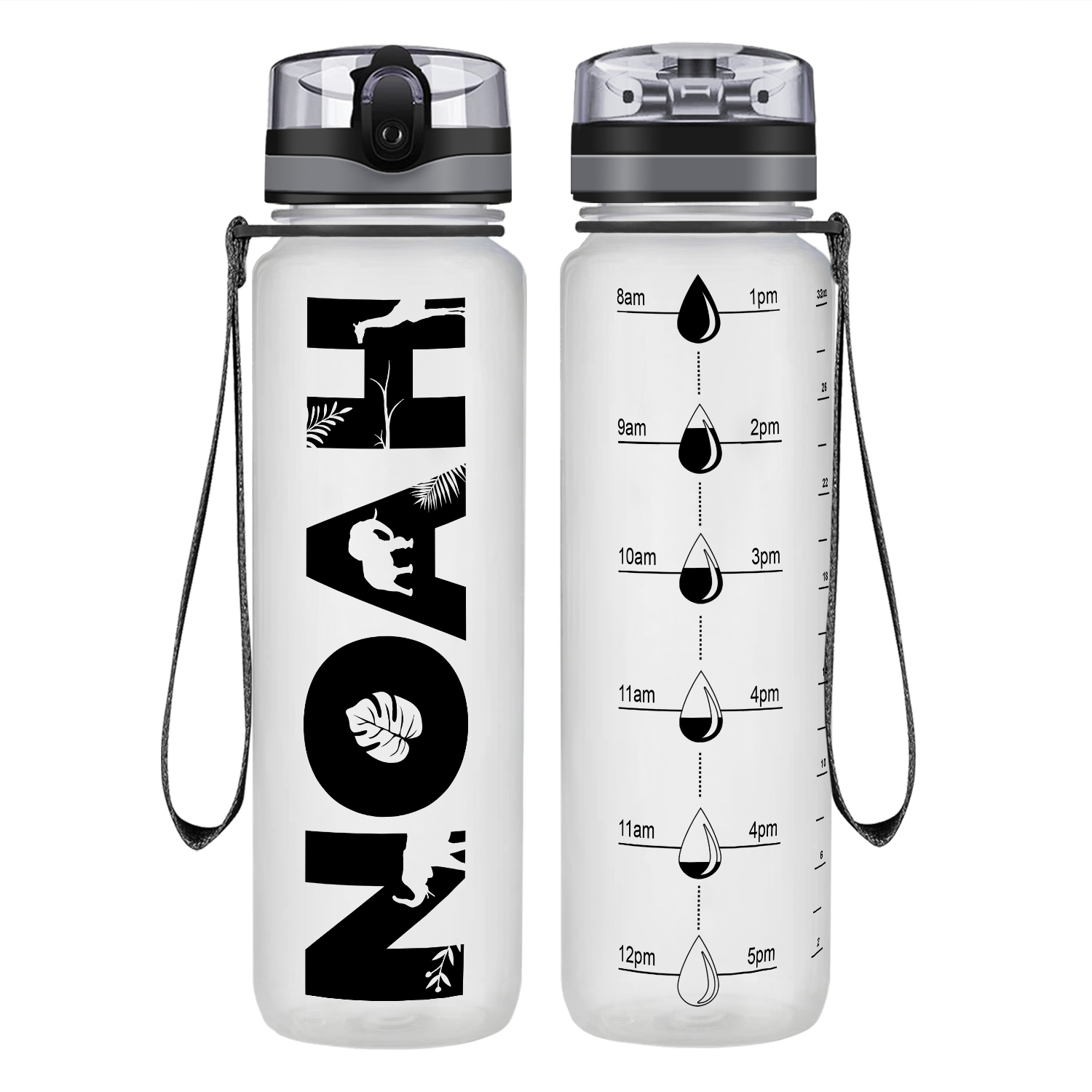 Cuptify Kids Personalized on Clear Frosted Motivational Tracking Water Bottle