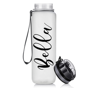 Personalized Clear Frosted 32 oz Water Bottle